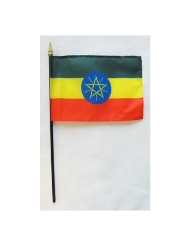 Ethiopia 4" x 6" Mounted Flags