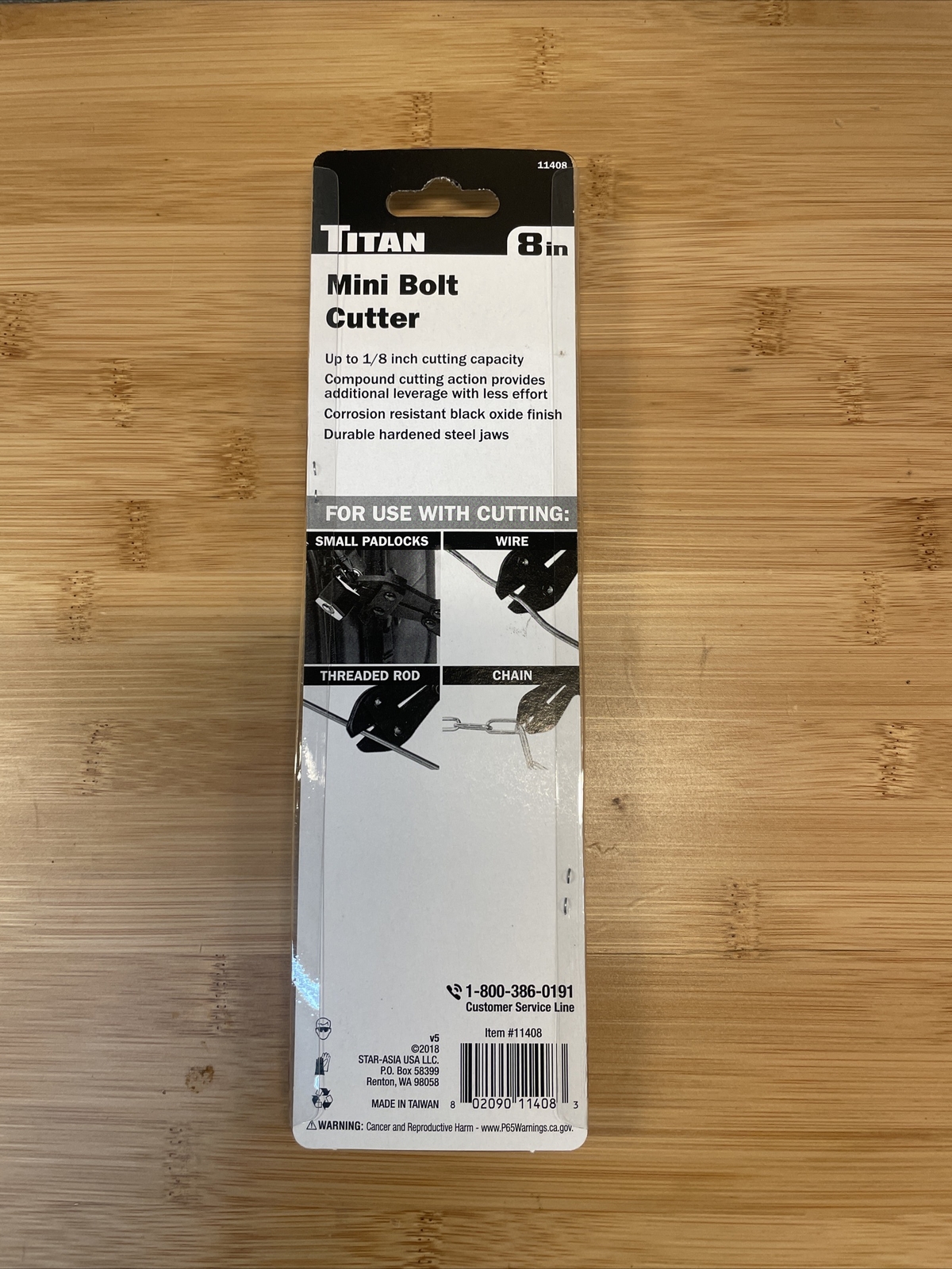 Titan 11408 8" Mini Bolt Cutter (1/8" Cutting Capacity)