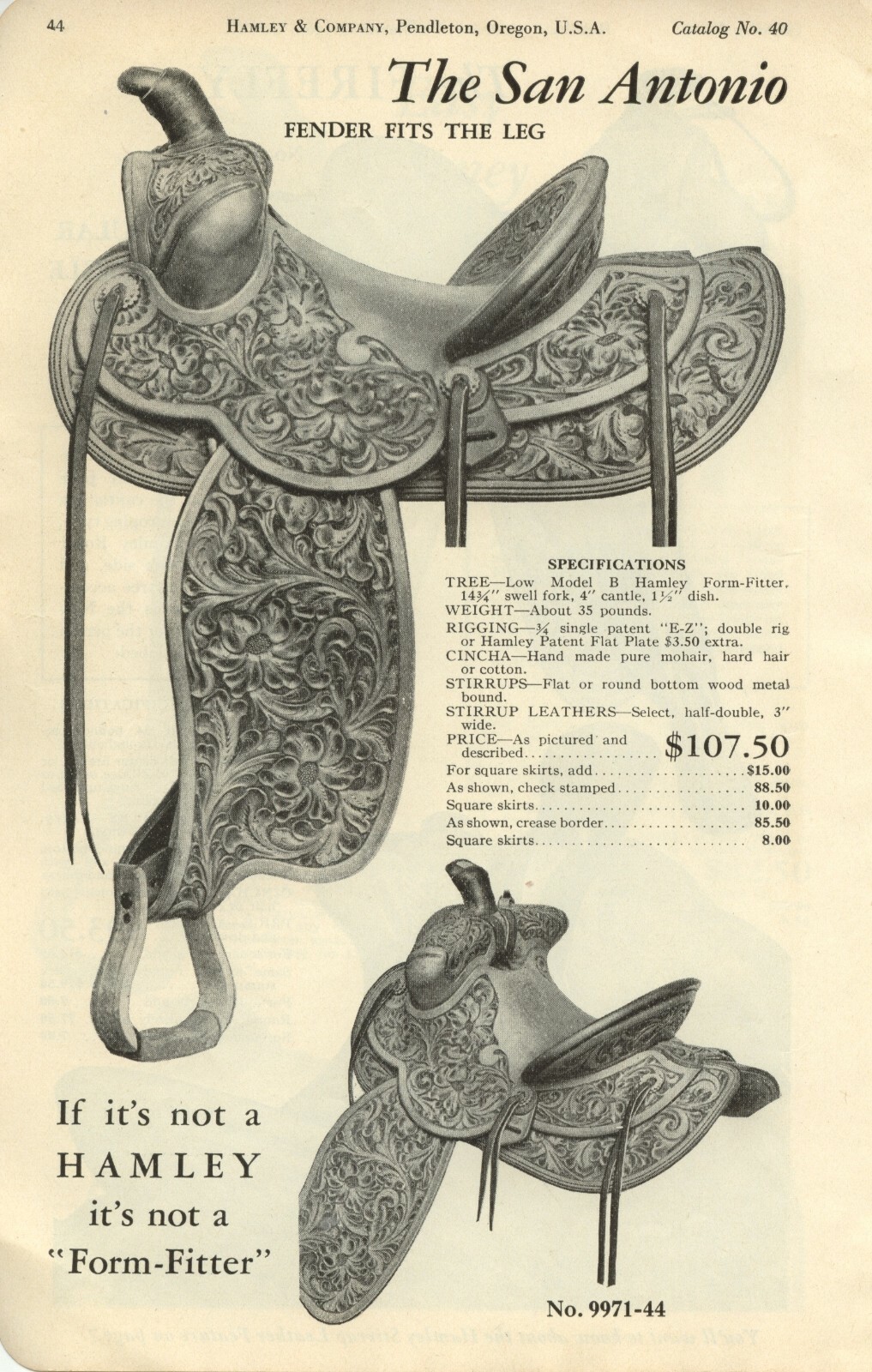 Hamley's Catalog #40 on CD - Saddles, Spurs, Bits