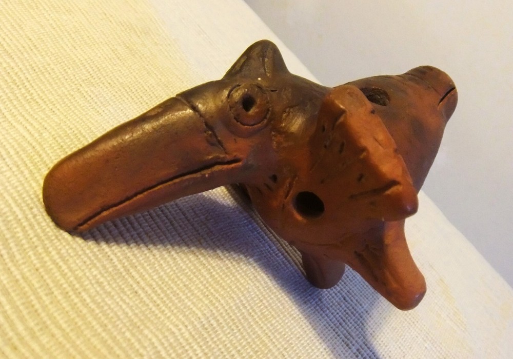 AZTEC / MAYA CLAY WHISTLE, OCARINA