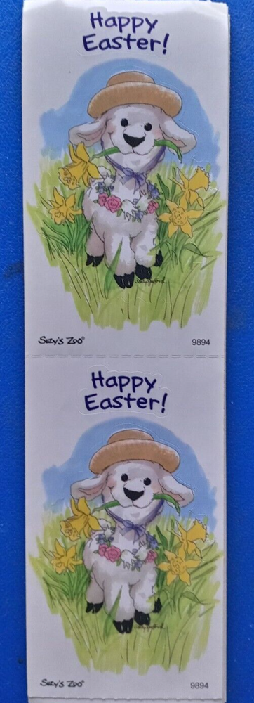SUZY'S ZOO "HAPPY EASTER" LAMB STICKER MODULE #9894