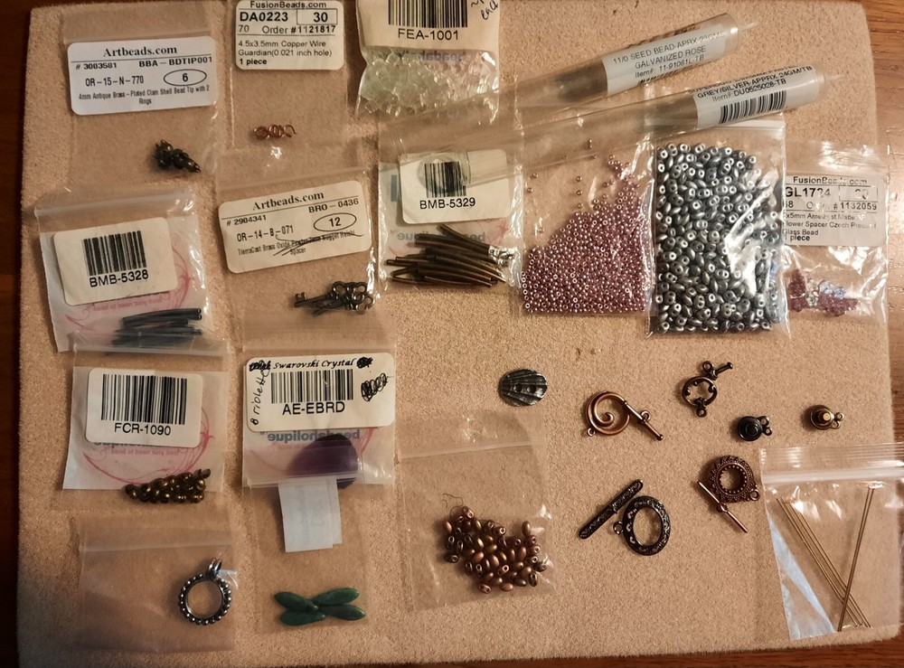 LEFTOVER ASSORTED BEADING FINDINGS/BEADS/CLASPS, ETC