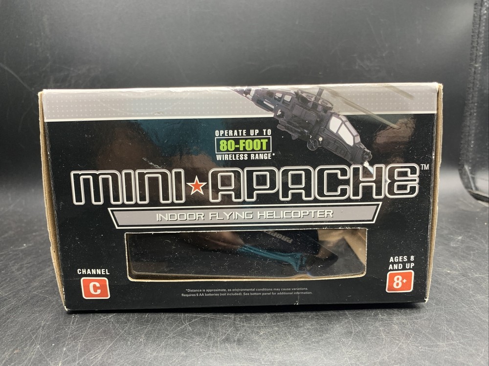 MINI APACHE Indoor Flying Helicopter NEW IN BOX Gray
