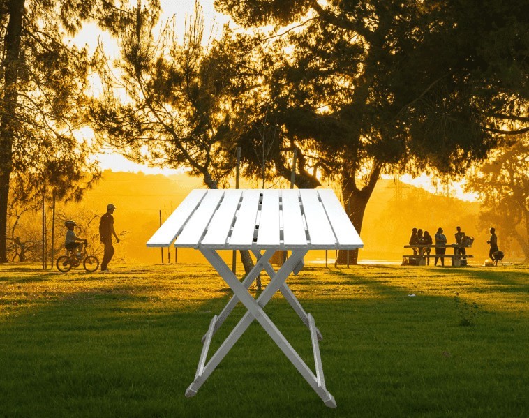 Portable Aluminum Camping Side Table Folding Lightweight Table Silver