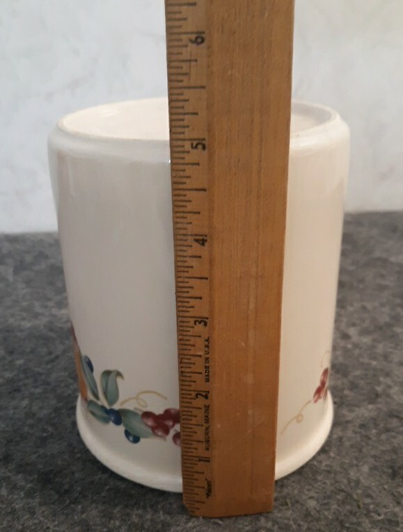 Corelle Abundance Fruit Pattern Utensil Holder Crock 5 " Tall
