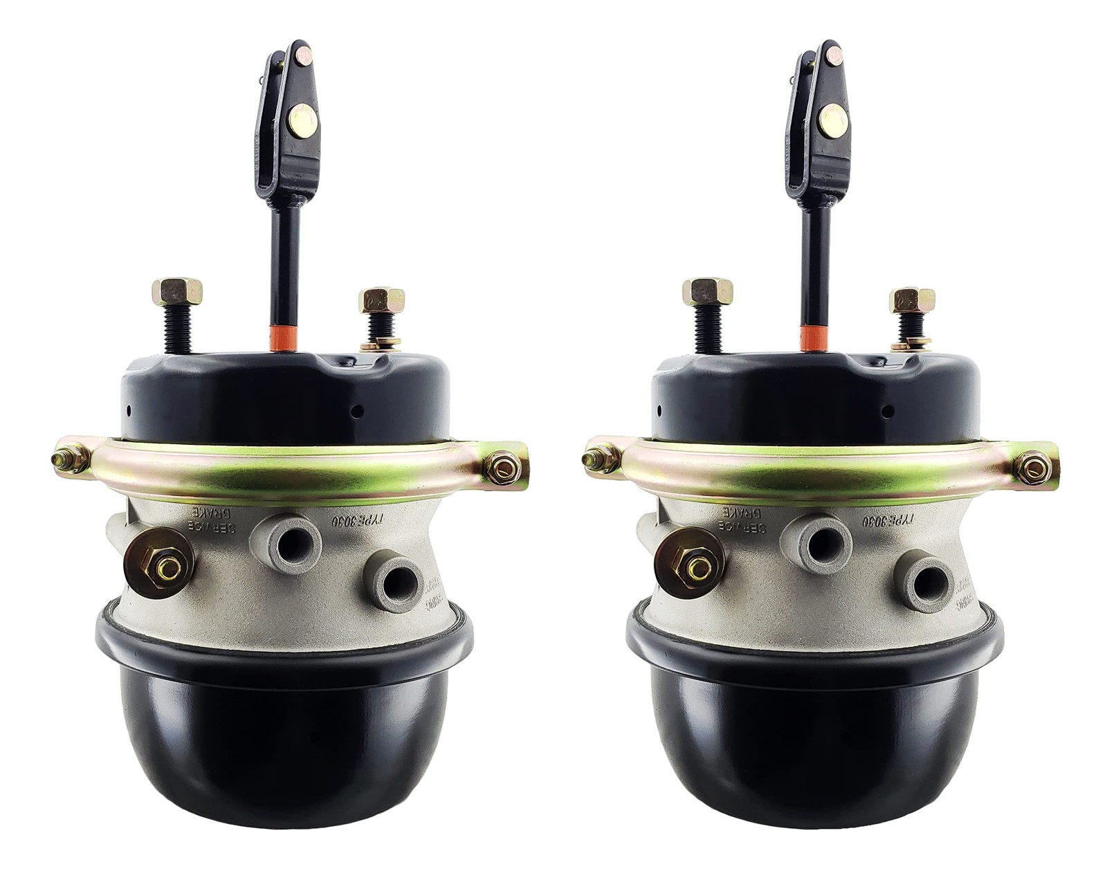 2x Air Brake Chamber Sealed 2.5" 64mm Type 3030 Stroke 30x30 30/30 Welded Clevis