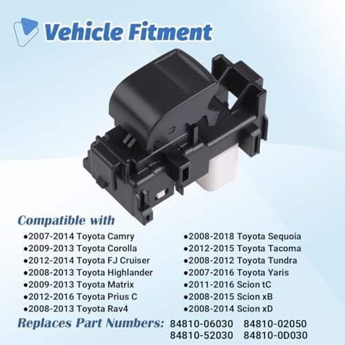 Passenger Window Switch Control Compatible with 2007 2008 2009 2010 2011 2012