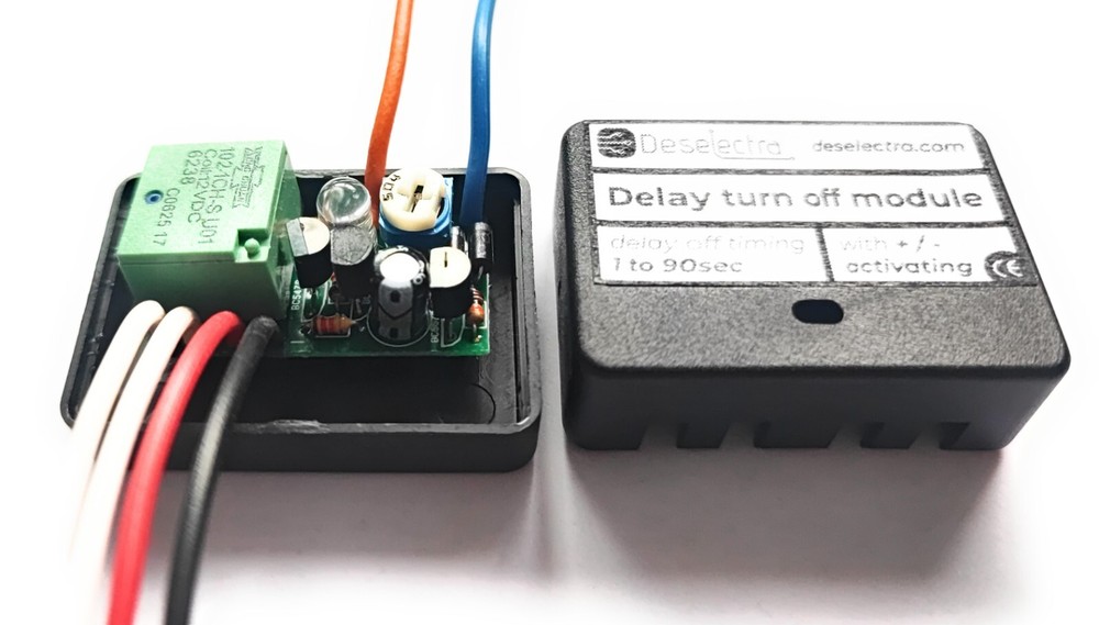 Car positive & negative activating timer switch relay 1-90s 20A delay off 12V