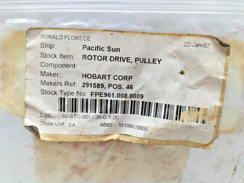 HOBART 291589 ROTOR DRIVE - PULLEY