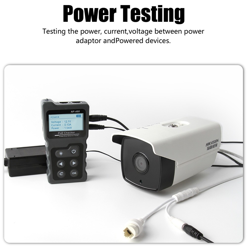 NETWORK CABLE TESTER LAN WIRE METER POE RJ45 ETHERNET VOLTAGE CURRENT TESTER