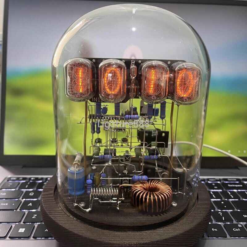 Classic Vintage IN-12 Nixie Tube Clock Kit DIY Unassembled w/ Glass Case Remote