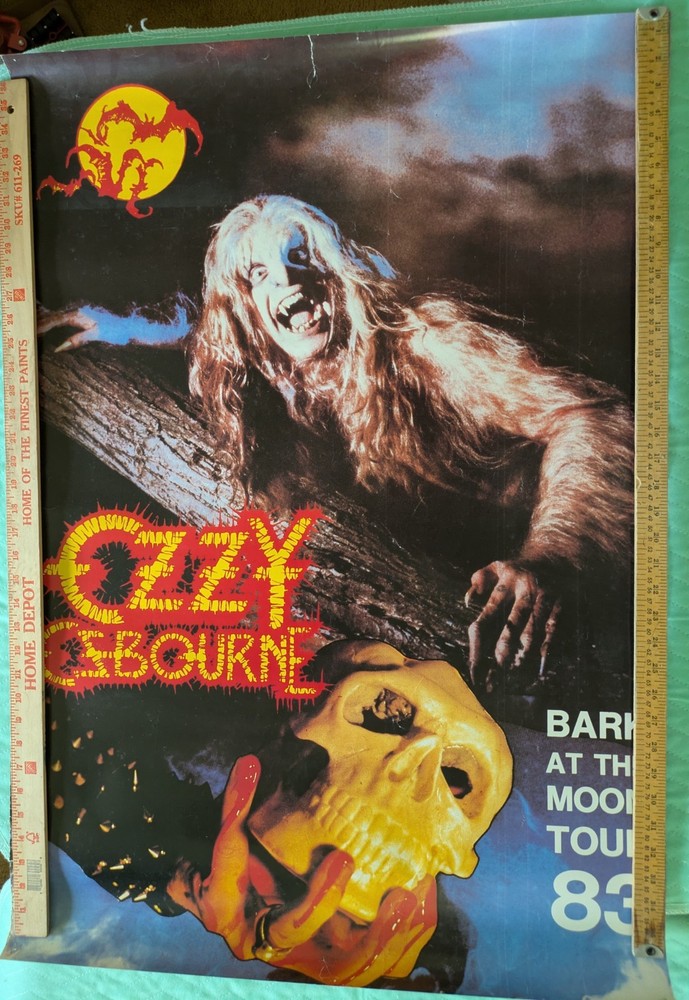Ozzy Osbourne - Vintage FRENCH Bark At The Moon Tour 83  .. 35" x 26.5"