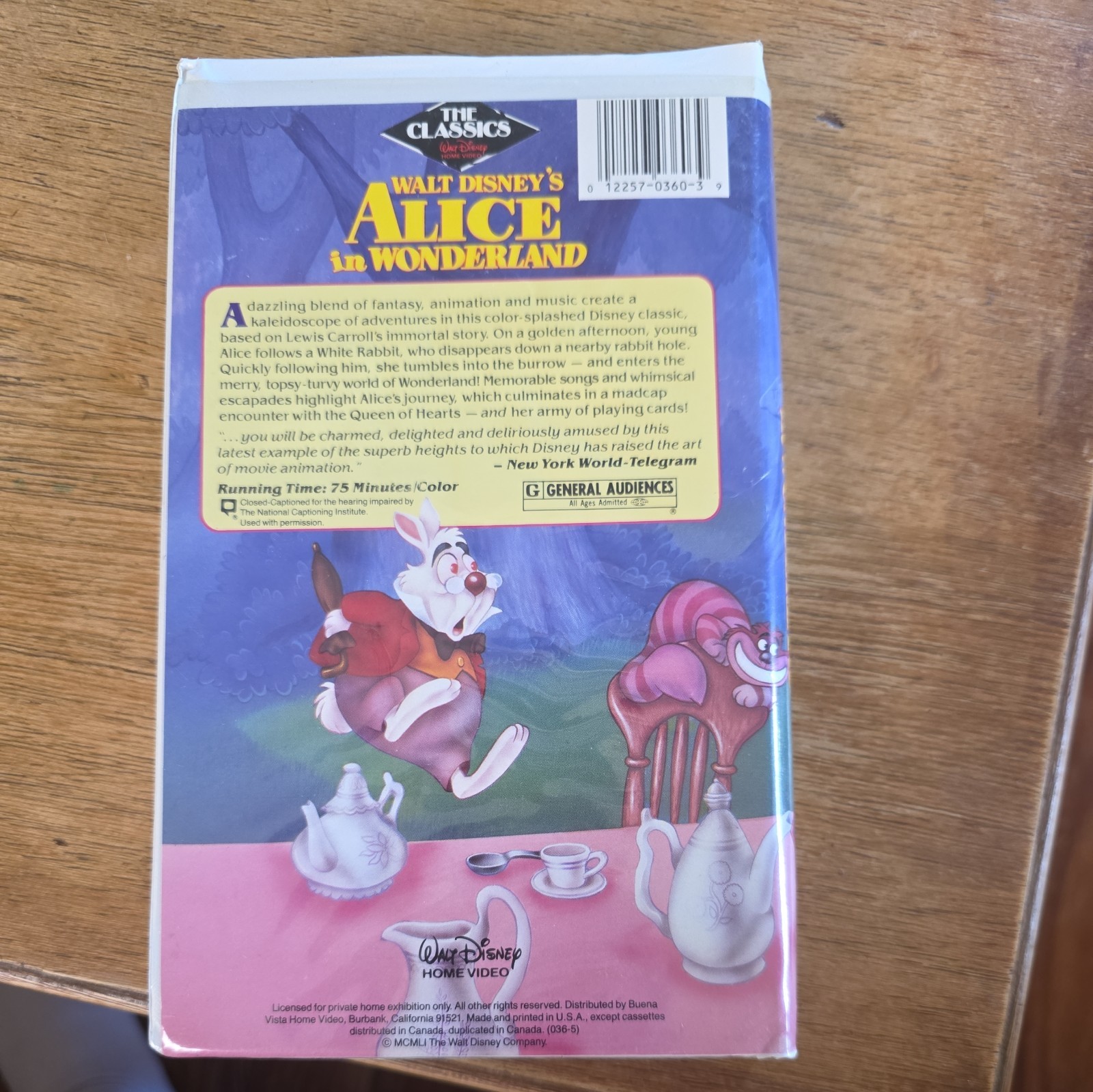 Walt Disney's Alice In Wonderland Black Diamond The Classics - VHS
