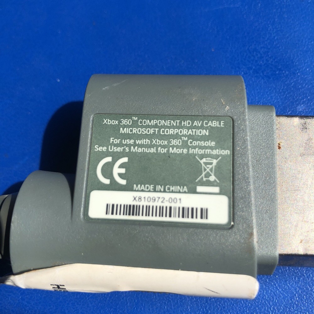 Microsoft Xbox 360 Console Component HD AV Cable HDTV X810972-001 Has Rust.