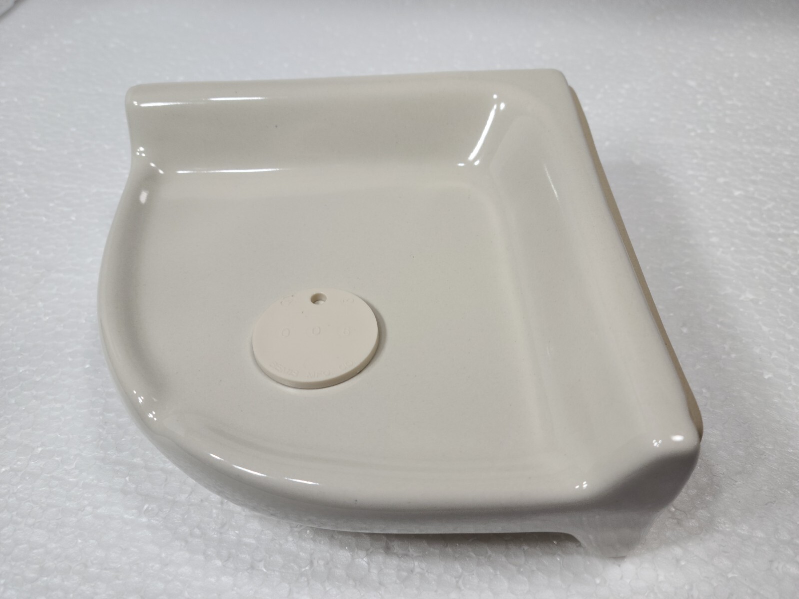 Beige Almond Bone Ceramic Shower Corner Tray Soap Dish Shampoo Holder Color 0135