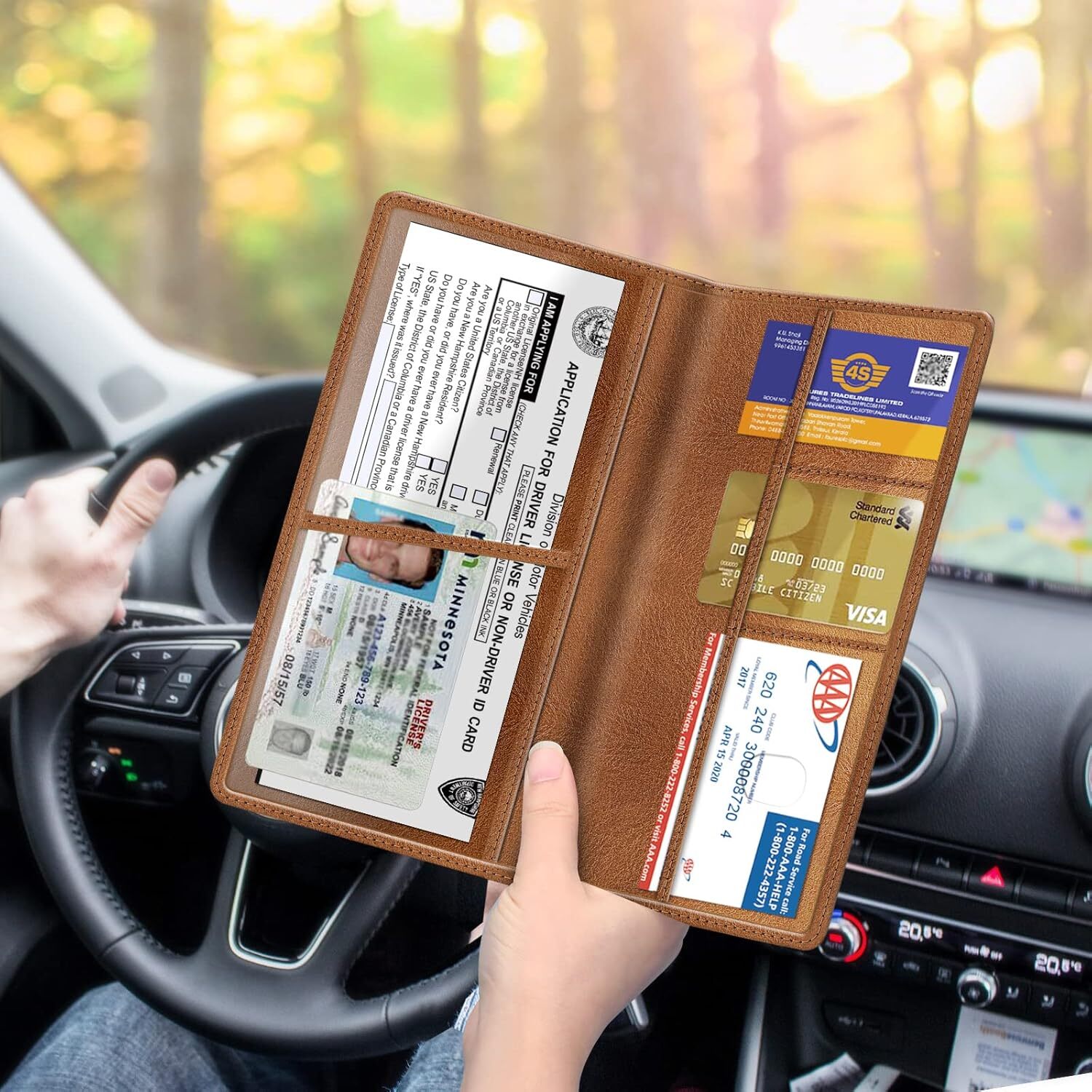 Car Registration Insurance Holder Car Document Holder Car Organizer Glove Box