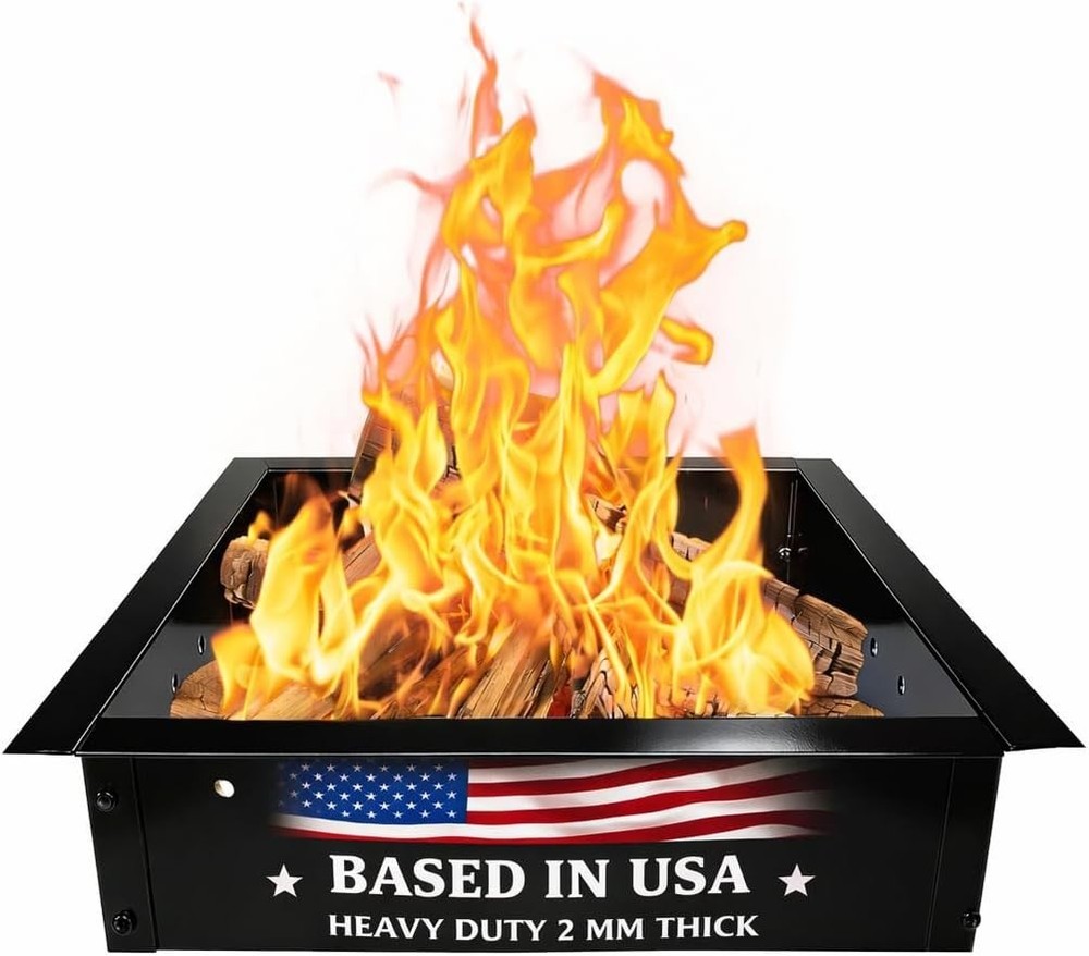 Fire Pit Ring - Square - 29" (OD) & 25" (ID) -  Fire Pit Insert with Air Vents