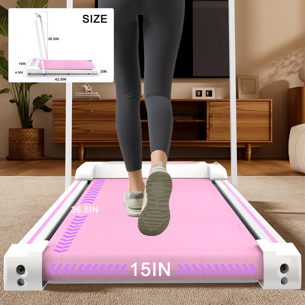 2 in 1 Portable Treadmill W Handle Remote Control LED Display