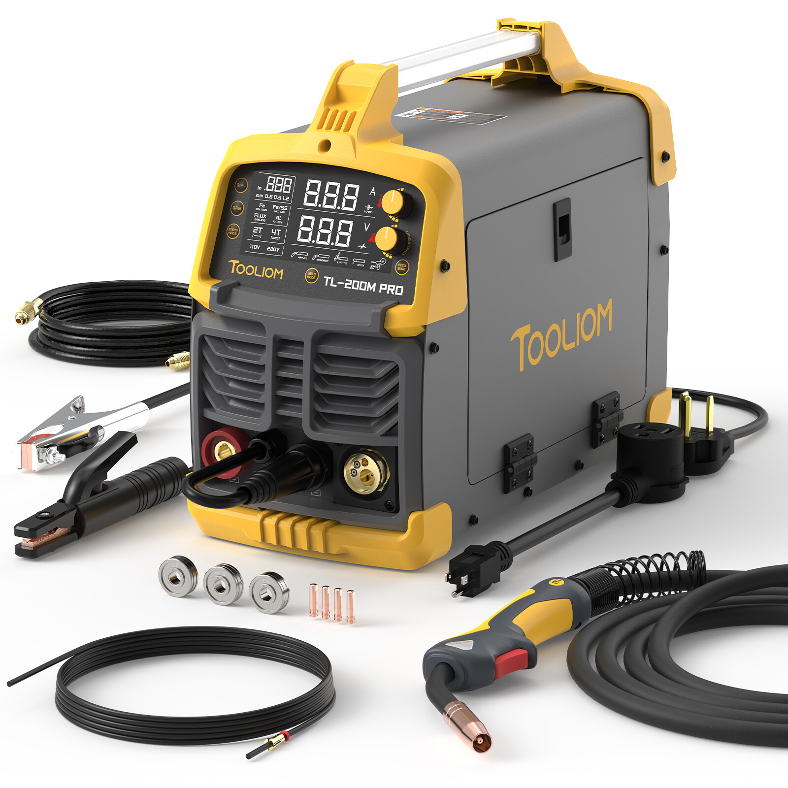 200A Digital MIG Welder 110/220V IGBT MIG ARC Lift TIG 3 in 1 Welding Machine