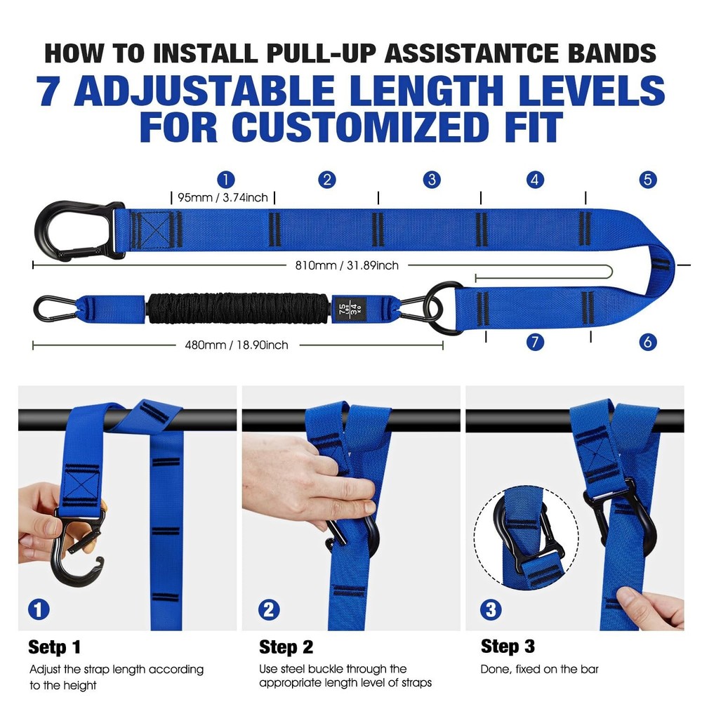 Pull Up Assistance Bands, Pull Up Bar Resistance Bands, Pull Up Ban... Fast Ship
