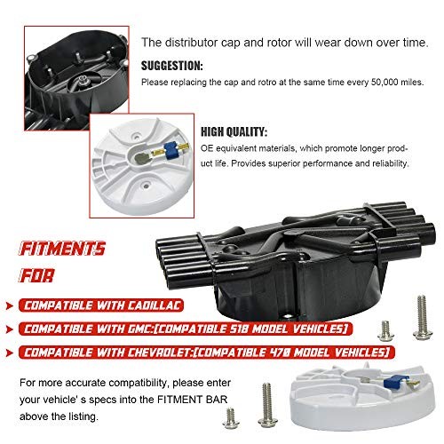 Ignition Distributor Cap and Rotor Kit Compatible 5.0L&5.7L Distributor Cap