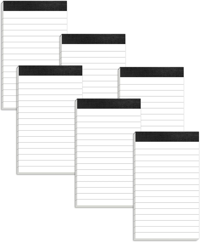 6 Pack 3" x 5" Notepads Lined Memo Pads 30 Sheets Each Mini Pocket Notebook