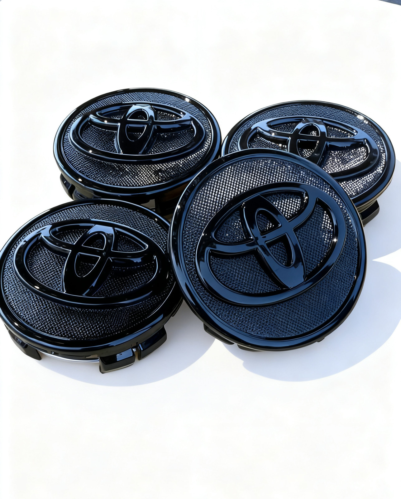 4 X Wheel Center Hub Caps Gloss Black Emblem 57mm Fit For Toyota Prius Corolla💎