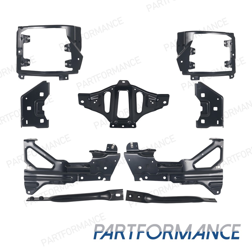 Fit 2016-2018 Chevy Silverado 1500 9Pcs Front Bumper Support Mount Bracket Set