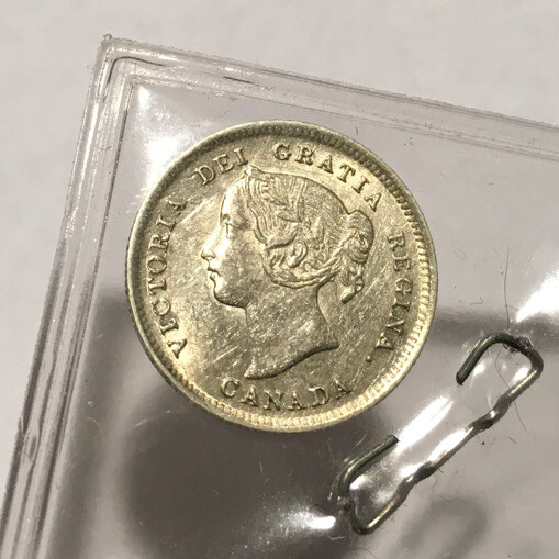 Canada Silver 5c 1899 High 9. Cleaned AU