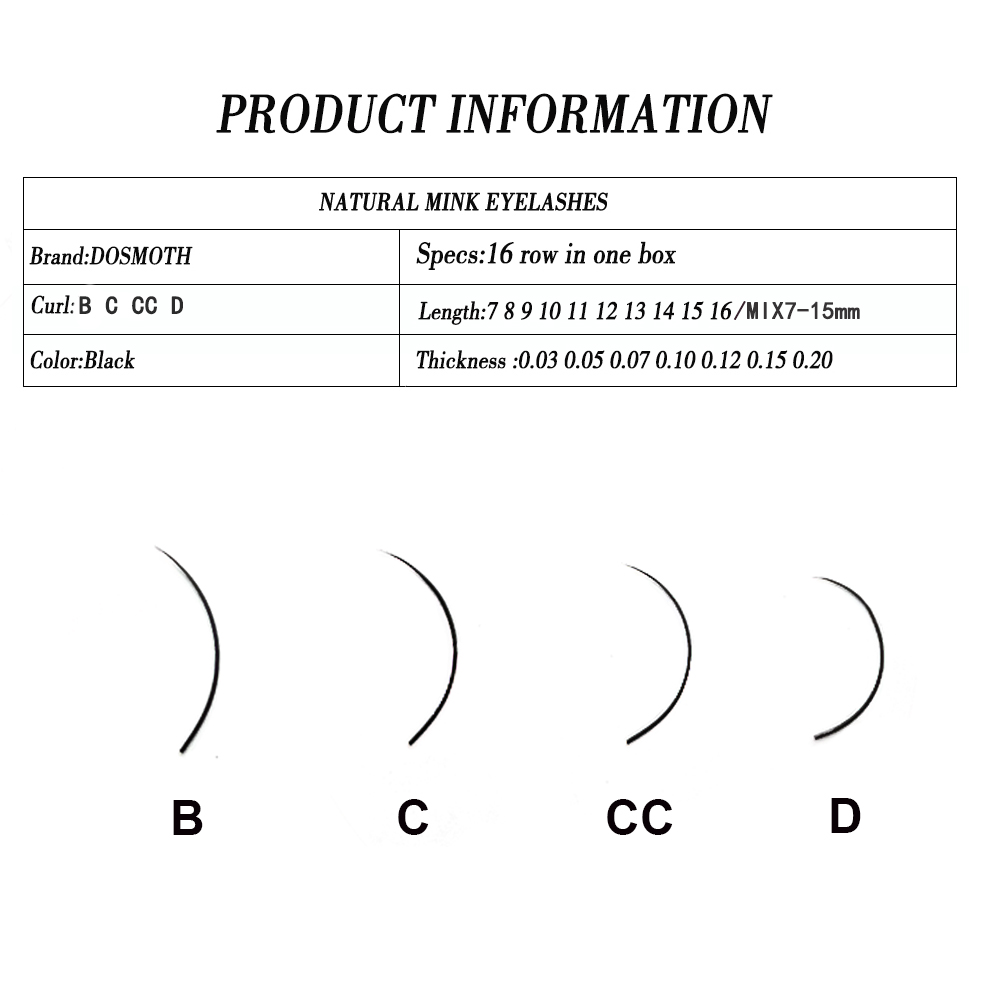 Faux mink eyelashes individual Cilia soft extension false single eyelash C D