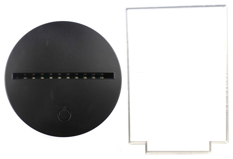 3D LED Lamp Base with USB or Battery and Touch control & Rectangle Acrylic.