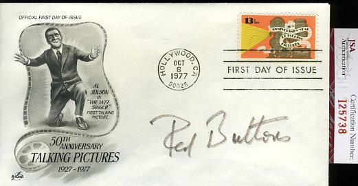 Red Buttons 1977 Certed Fdc Authentic Autograph