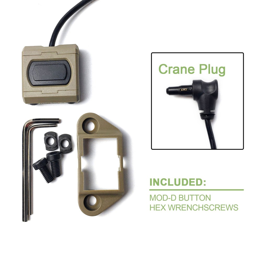 Tactical Mod button Light Remote Pressure Switch For Hunting Laser - Crane Plug