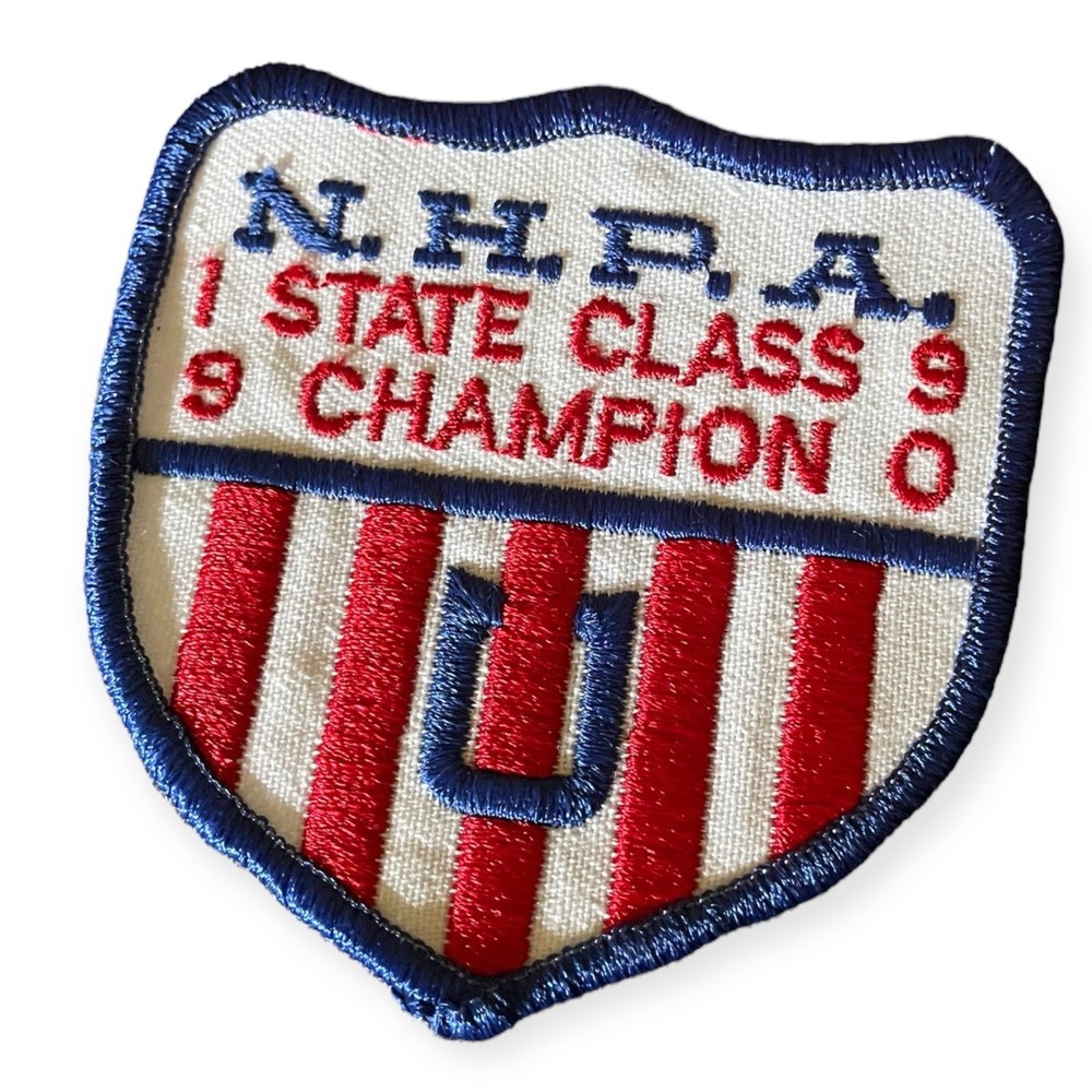 1990 NHPA State Class Champion Patch – Red White Blue Horseshoe Shield