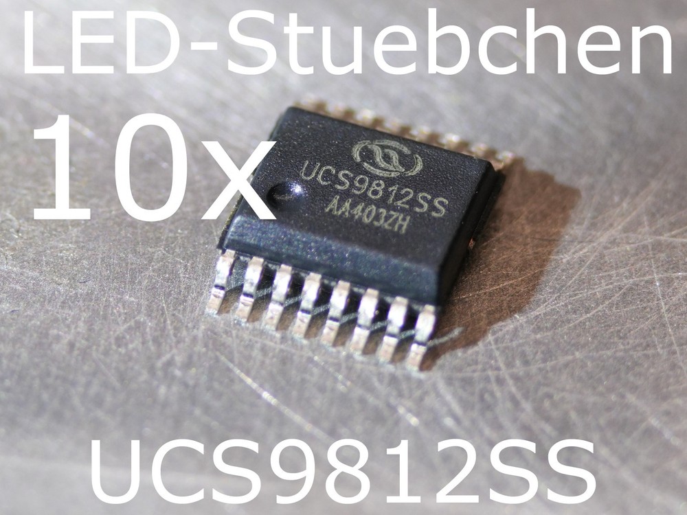 10x UCS9812SS LED Driver IC, 12-Channel, 16Bit