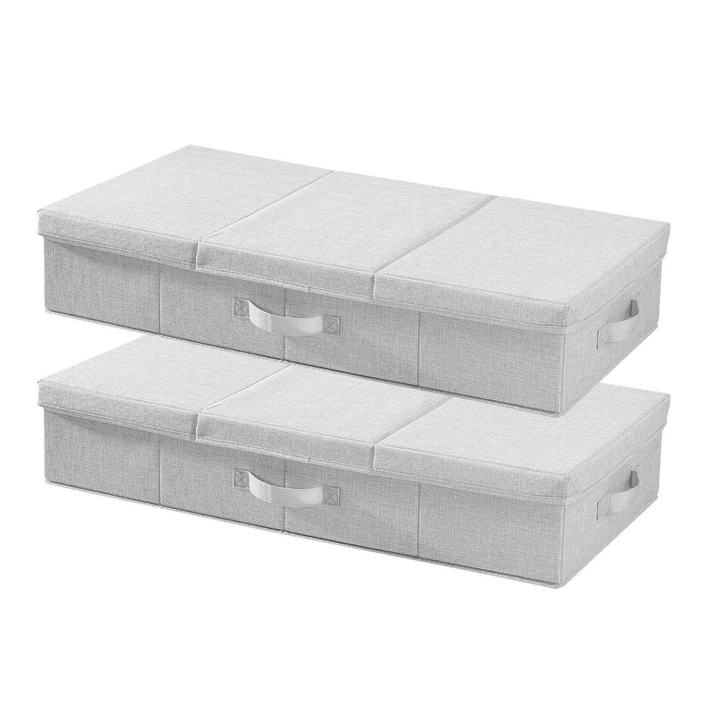Spacious Underbed Storage Bin 48L 31.7x15.9x6.1in Double Layer Construction