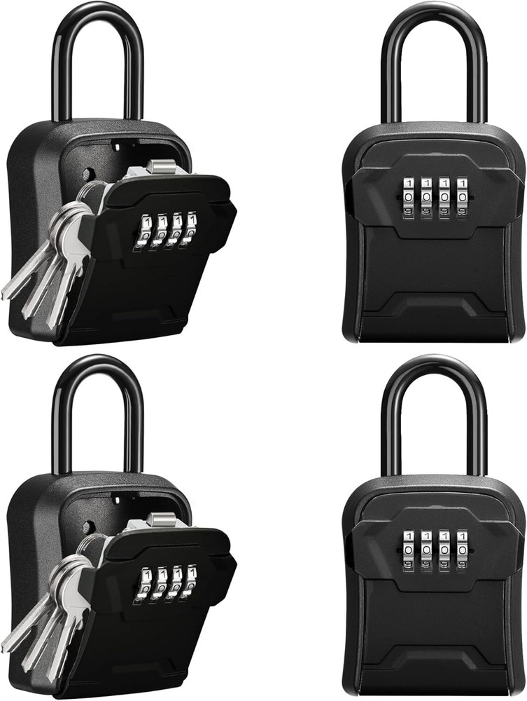 Lock Box Key Lock Box Wall Mount & Portable Combination Lockbox W/ Resettable