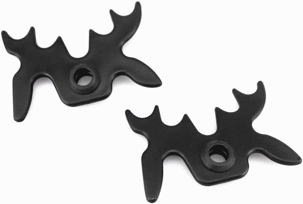 2Pcs Black Plastic Moosehead Pool Billiard Cue Bridge Head