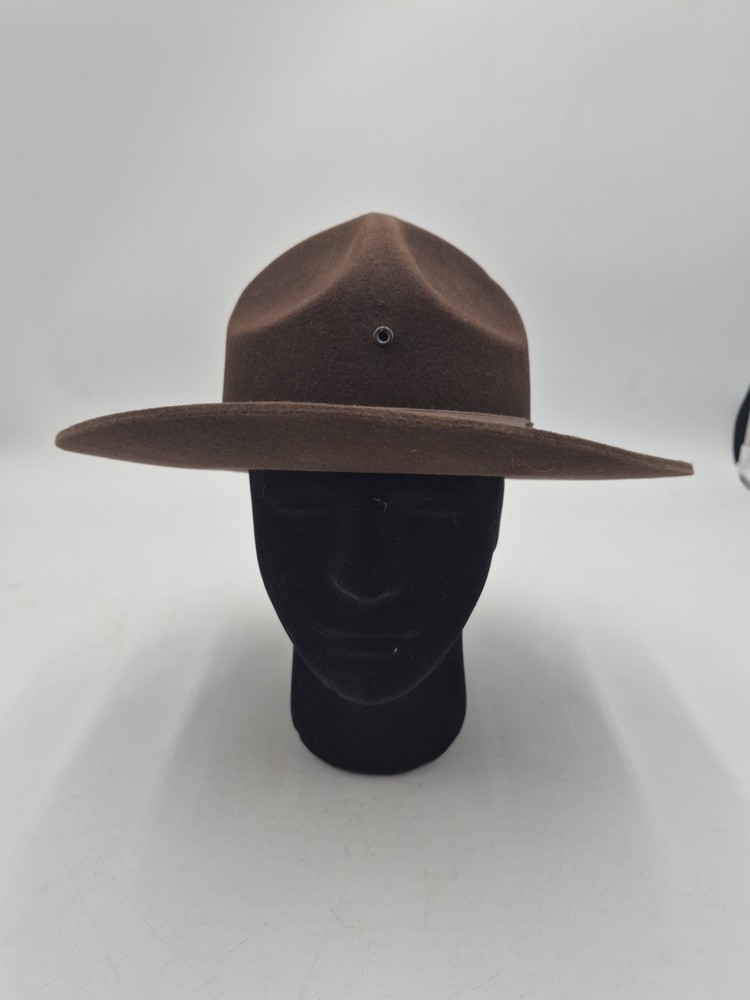 US Army Drill Instructor Sergeant Felt Brown Sz. 7 Stratton Smokey Bear Hat