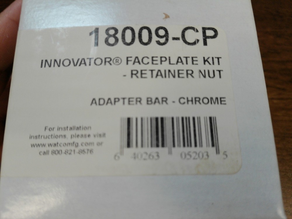 Innovator Faceplate Kit-Retainer Nut 18009-CP Adapter Bar- Chrome