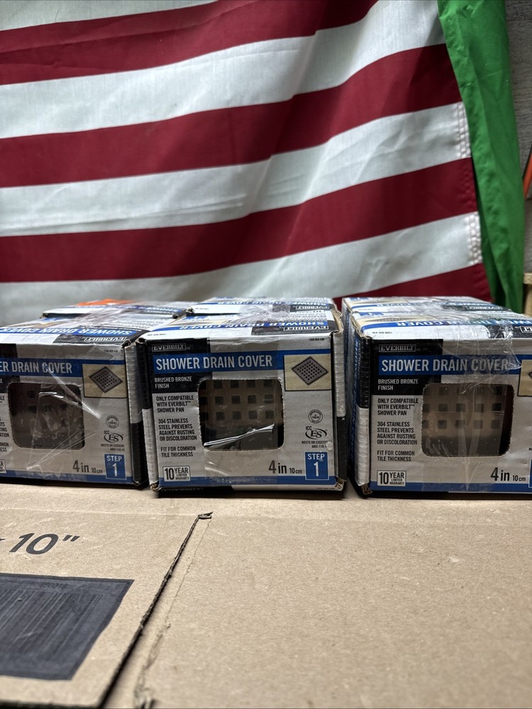 6 Pack Everbilt Watershield Shower System 4 in. Bronze Square Grid Drain Grate