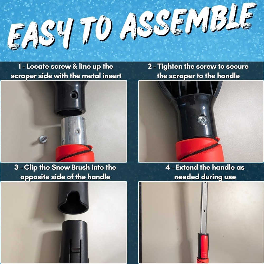 Lightweight Telescopic Ice Scraper - Snow Brush & Chisel for Easy Use in Cold