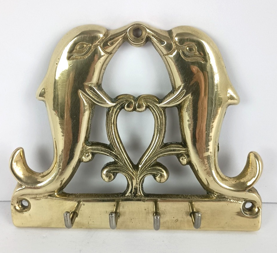 Brass Dolphins Key Rack - Wall Mount