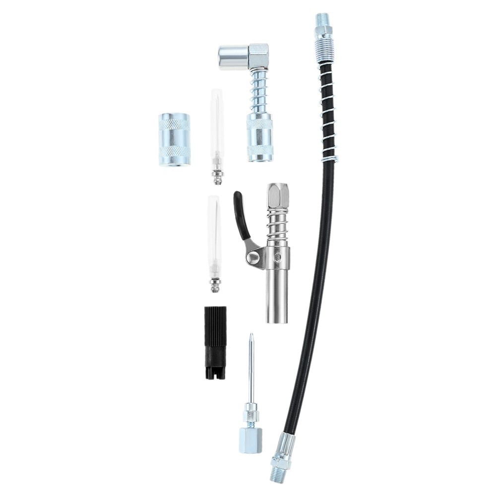 1Set Grease Accessory Kit Includes Needle Dispenser & Nozzles & Fitting Cleaner