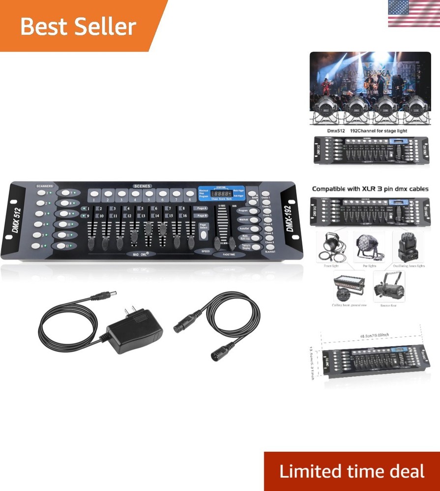 Versatile 192 Channel DMX Controller for Seamless DJ and Stage Lighting Control