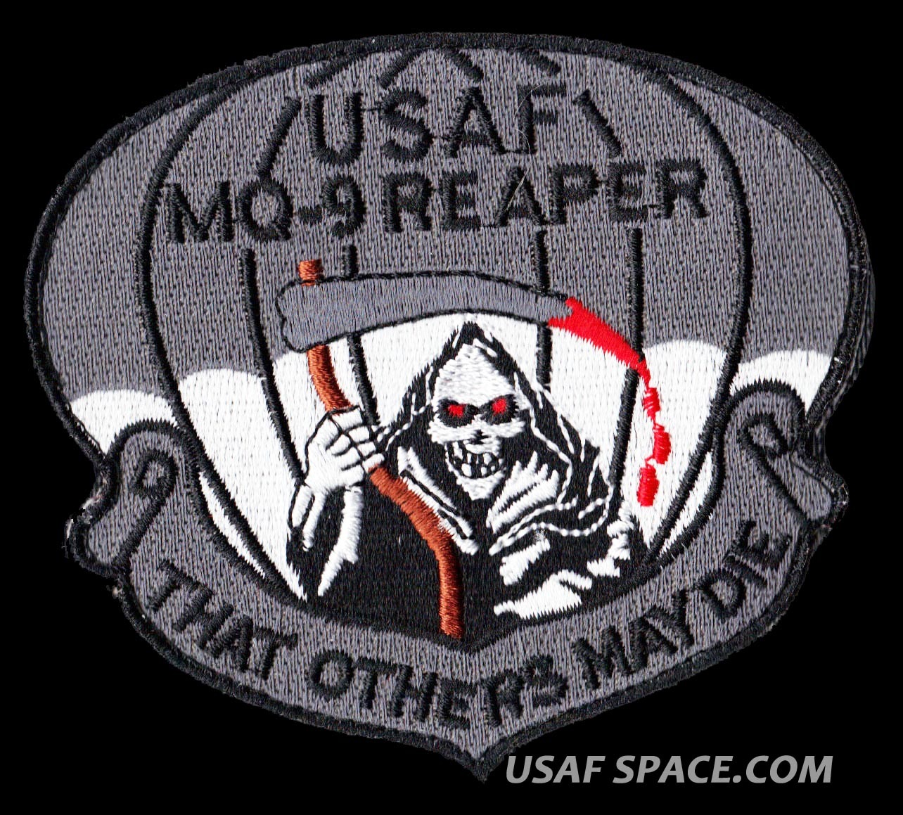 USAF MQ-9 REAPER ATTACK DRONE UAV - THAT OTHERS MAY DIE - 4" HOOK & LOOP PATCH