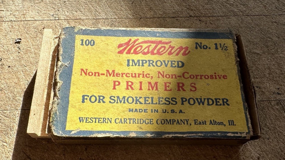 Antique Western Paper Shot Shell Empty Primer Box