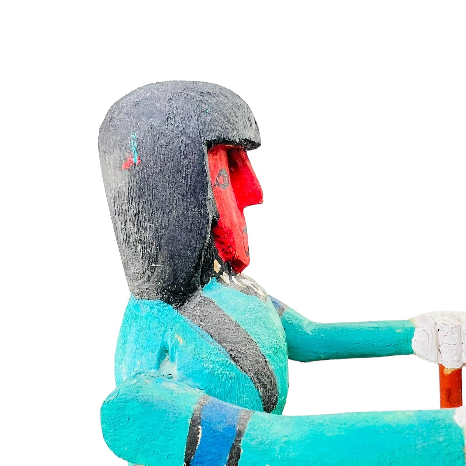 San Juan Pueblo Doll Native American Hand Carved Signed Joe V. Trujillo