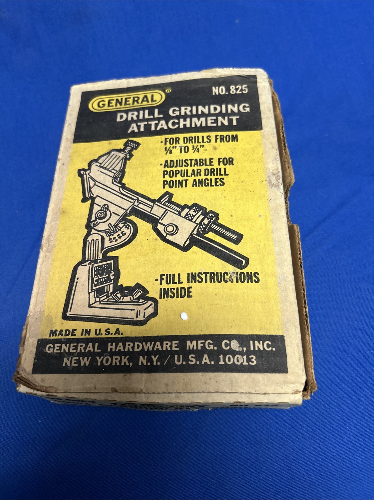 Vintage General Drill Grinding Attachment No. 825 with Original Box Free Ship