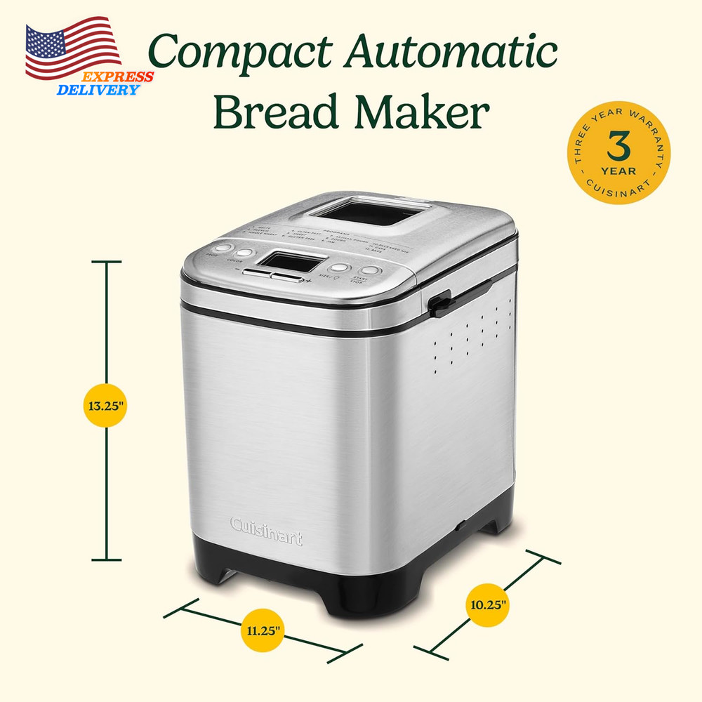 Bread Maker Machine Stainless Steel Automatic Bread Machine with 12 Menu Options
